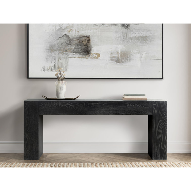 Elise 72" Black Solid Oak Console Table