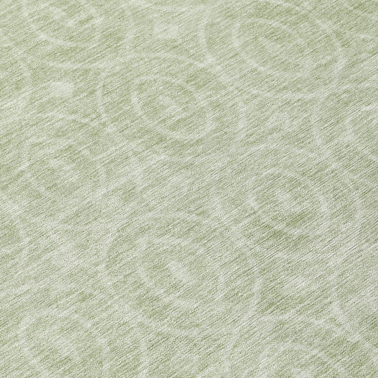 Mint Geometric Flat Woven Washable Synthetic Rug 30" x 20"