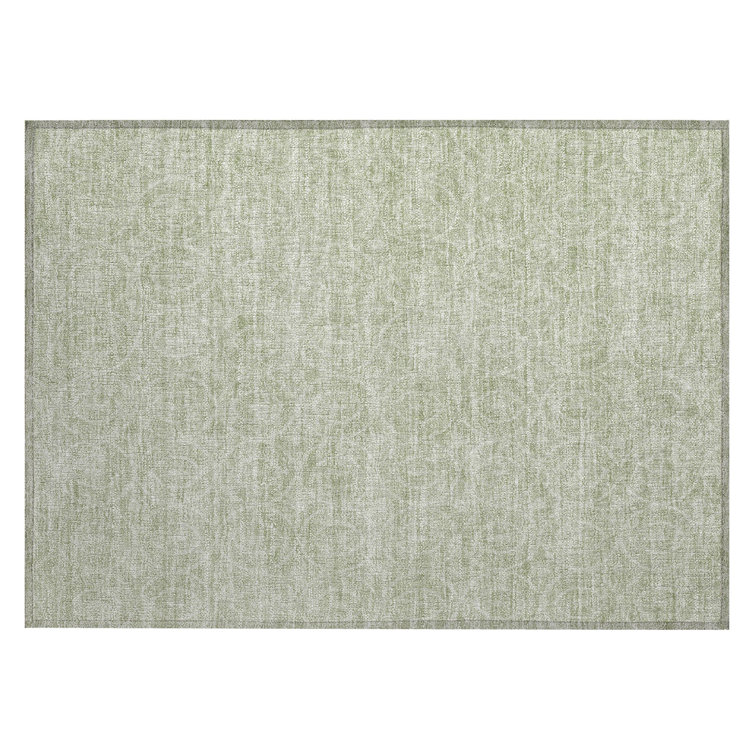 Mint Geometric Flat Woven Washable Synthetic Rug 30" x 20"