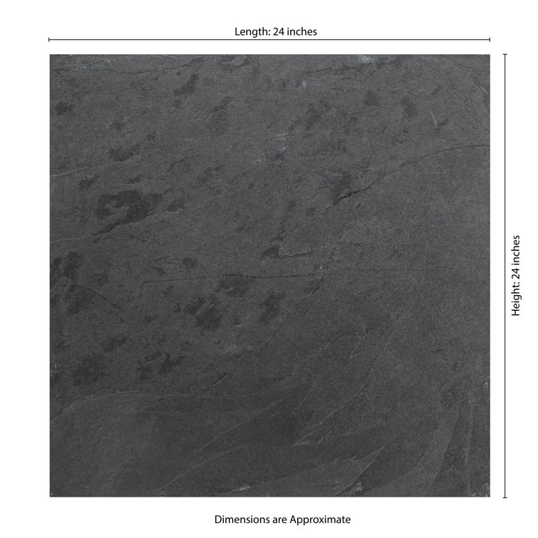 Montauk 24'' x 24'' Black Slate Wall and Floor Tile