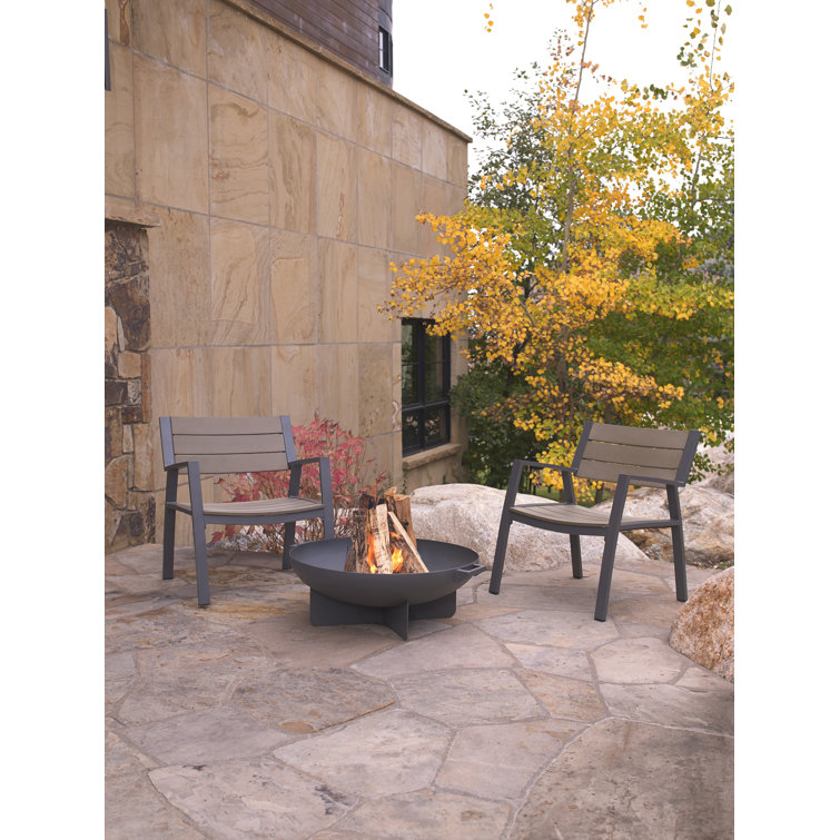 Gray Heavy-Gauge Steel Wood Burning Fire Pit