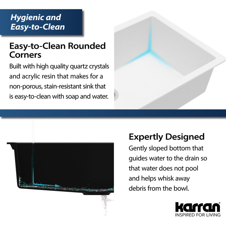 White Quartz Large Single Bowl Undermount Kitchen Sink