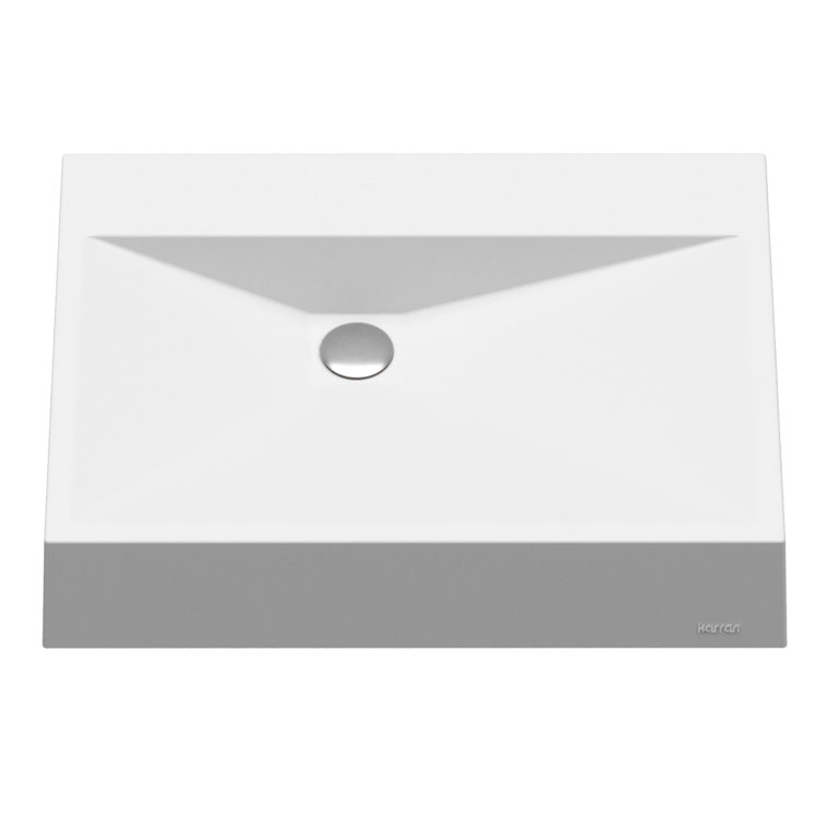 White Quartz 24.25" Rectangular Vessel Sink