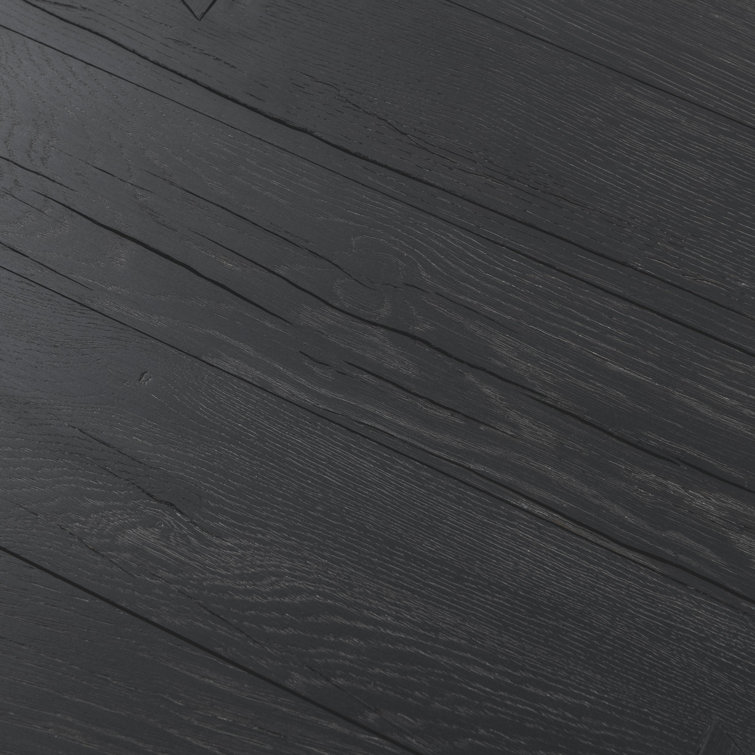Meadow Black Solid Oak Rectangular End Table