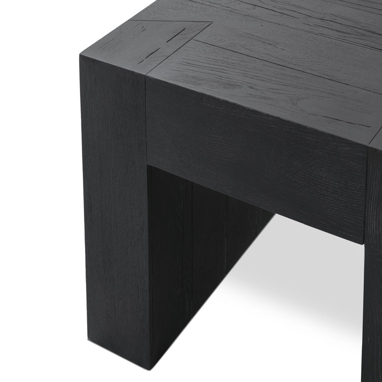 Meadow Black Solid Oak Rectangular End Table