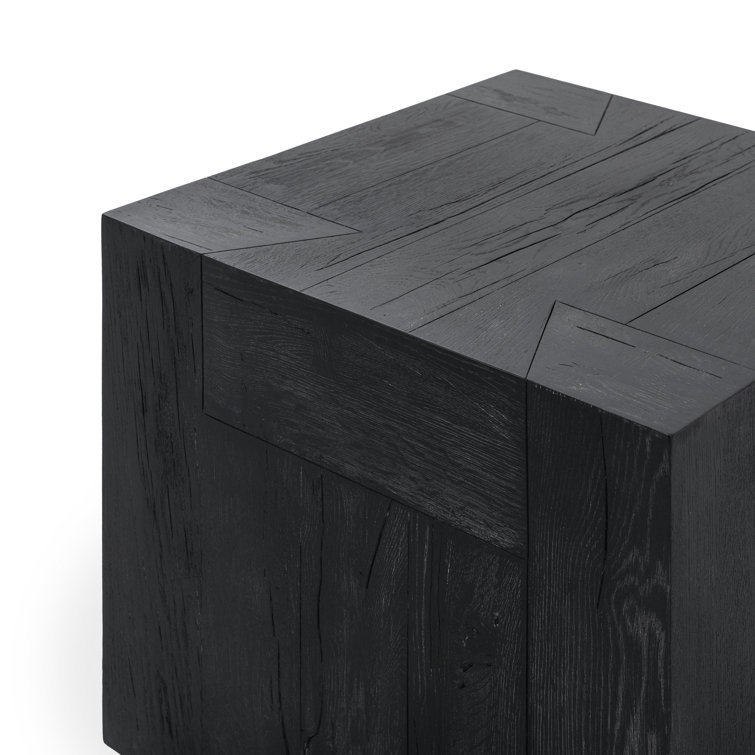 Meadow Black Solid Oak Rectangular End Table