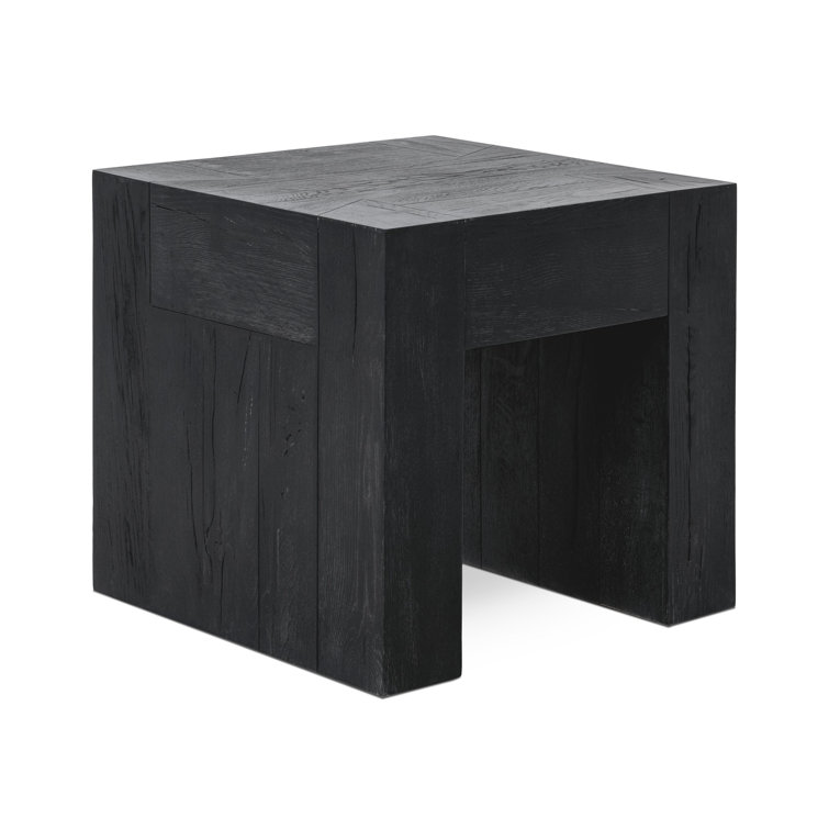 Meadow Black Solid Oak Rectangular End Table