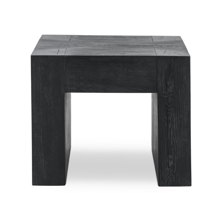 Meadow Black Solid Oak Rectangular End Table