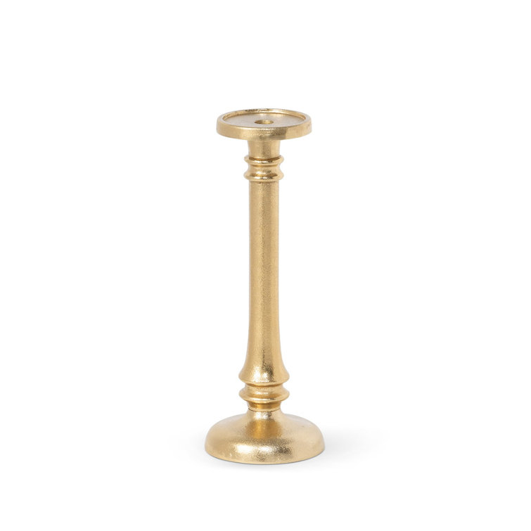 Classic Gold Cast Aluminum Candlestick, 17" Height