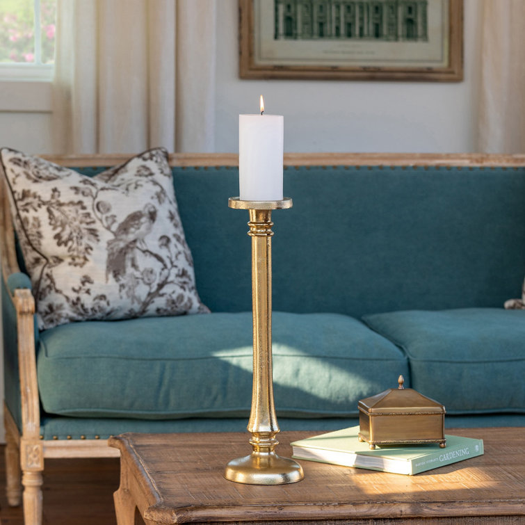 Elegant Gold Cast Aluminum Tall Candlestick