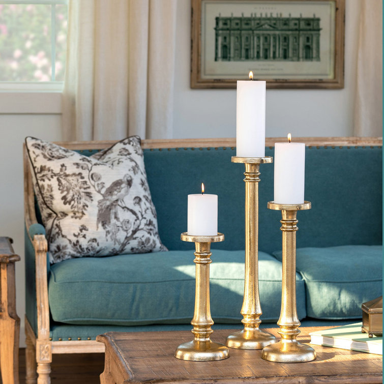 Elegant Gold Cast Aluminum Tall Candlestick