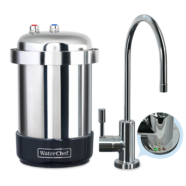 WaterChef U9000 Stainless Steel Under-Sink Water Filtration System with Intelligent Monitor