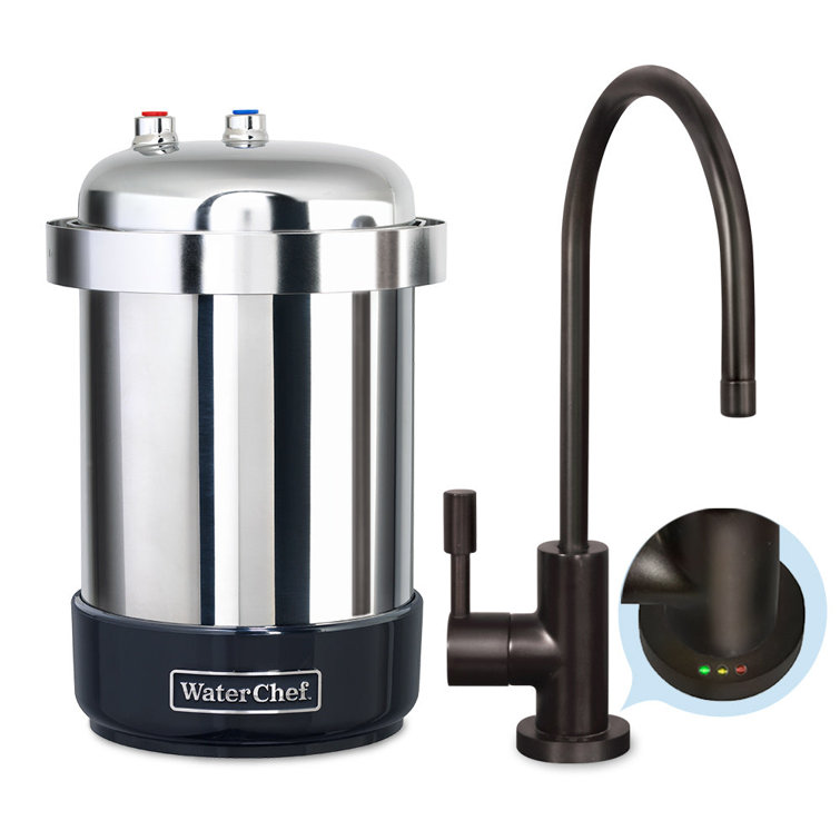 Premium Under-Sink Water Filtration System with Polished Brass Faucet