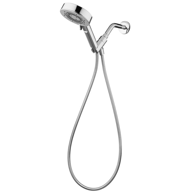 Chrome Handheld Pulse Shower Head with Flexible Hose