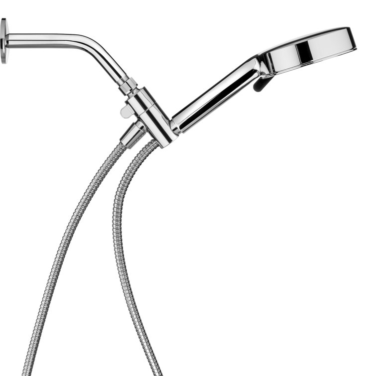 Chrome Handheld Pulse Shower Head with Flexible Hose