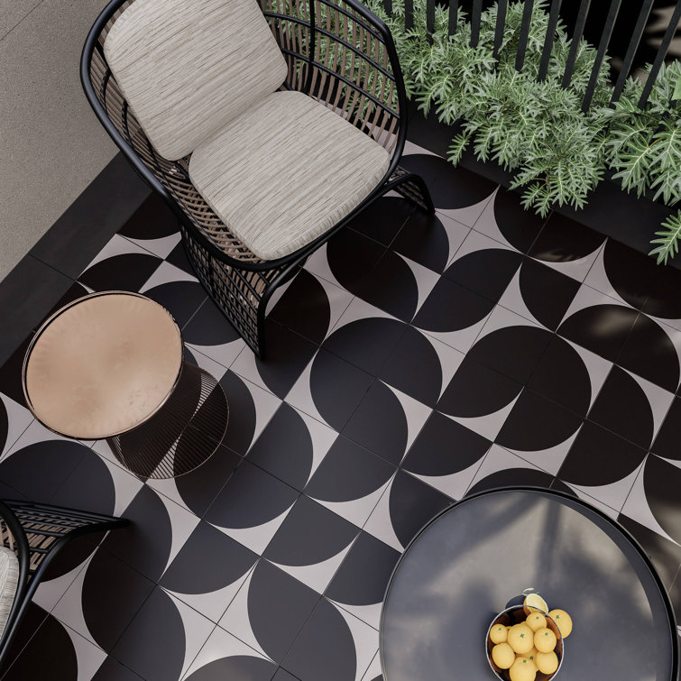 Luna 8x8 Domino Matte Geometric Porcelain Tile