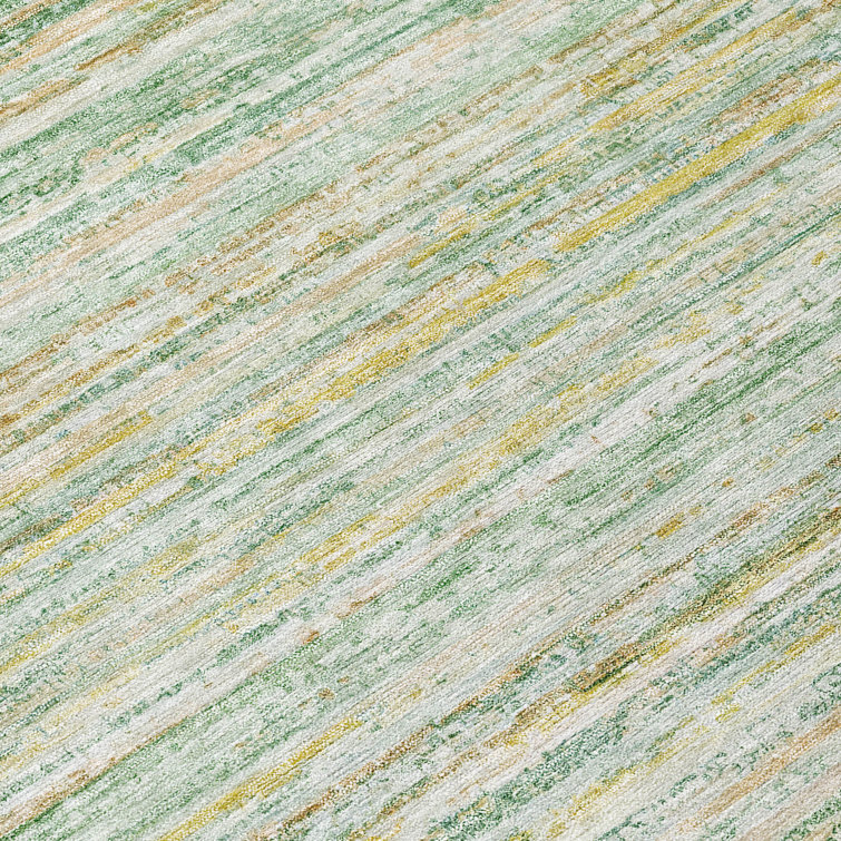 Machine Washable Indoor/Outdoor Claudian ACN1239 Mint Rug