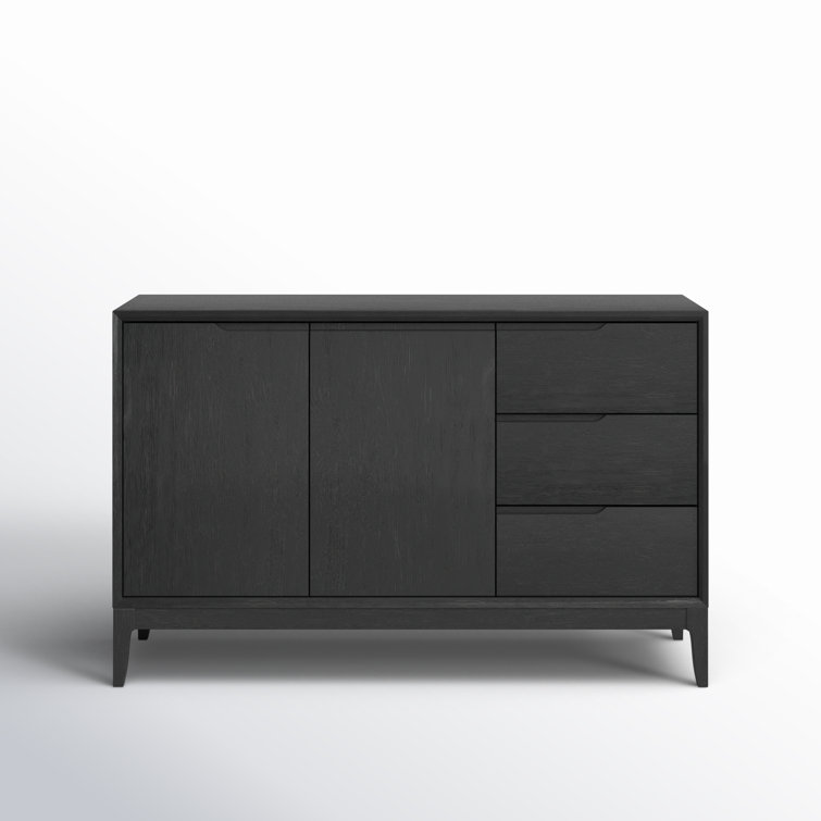 Black Solid and Manufactured Wood 60'' Sideboard
