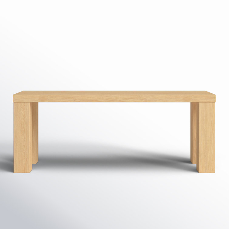 Oak Squared Legs Wooden Bench 19" H x 57" W x 15" D