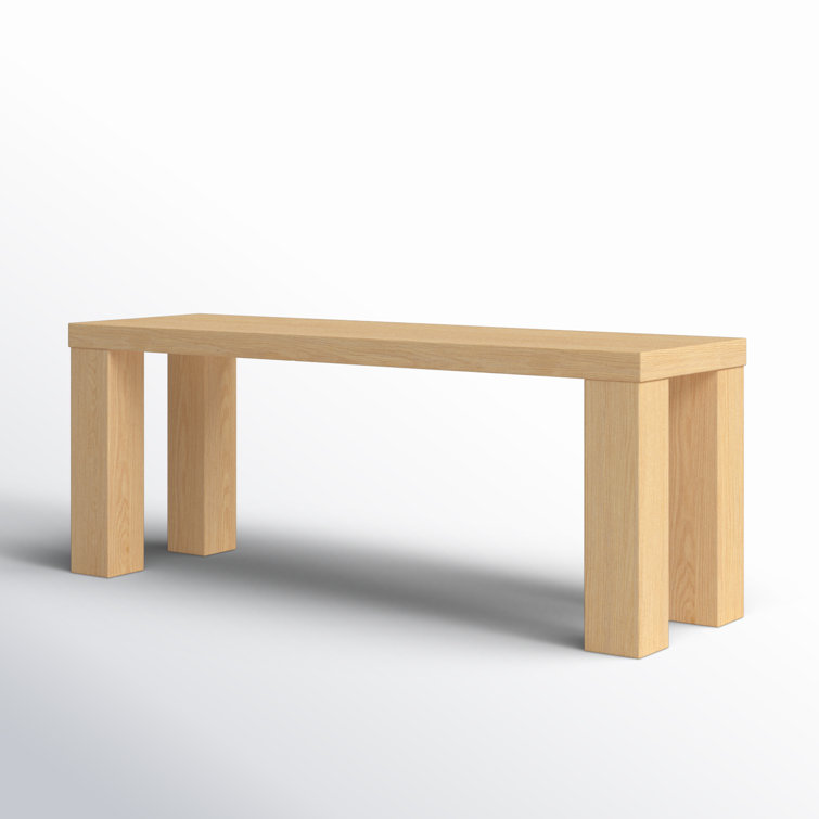 Oak Squared Legs Wooden Bench 19" H x 57" W x 15" D