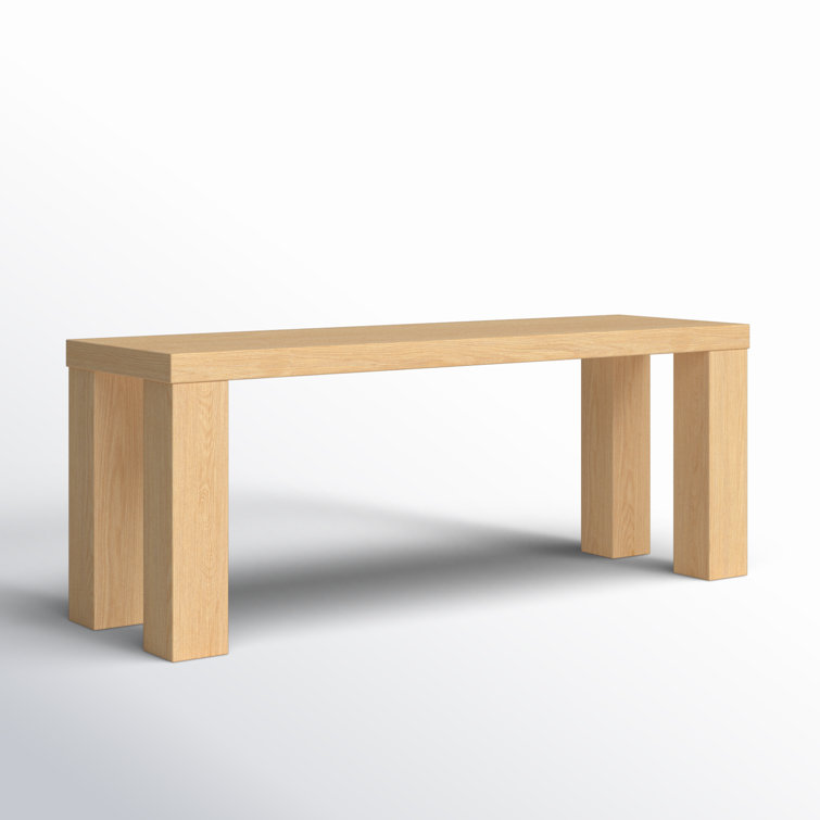 Oak Squared Legs Wooden Bench 19" H x 57" W x 15" D
