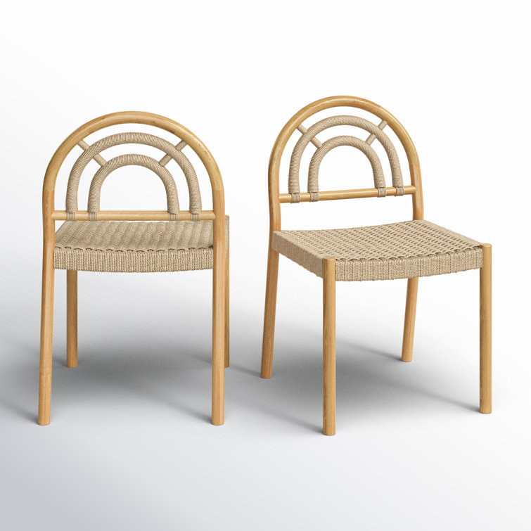 Natural Oak and Cane Arched Back Dining Chair Set