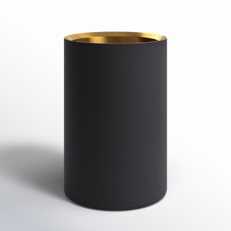 Elegant Black and Gold Insulated Wine Chiller for Outdoor Use