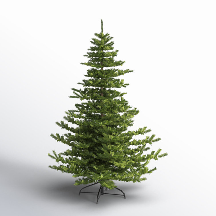 7.5' Green Pre-Lit Artificial Fir Christmas Tree with Metal Stand