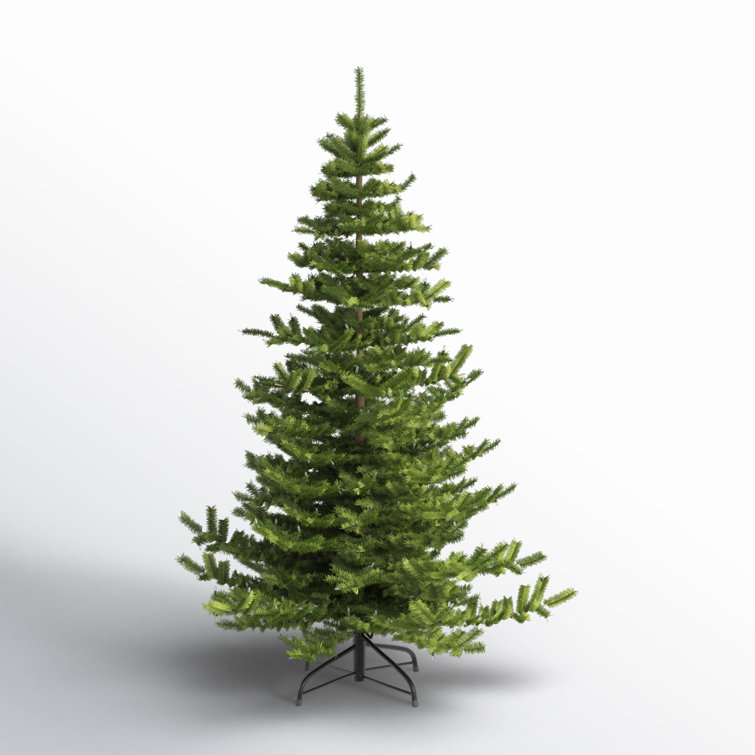 7.5' Green Pre-Lit Artificial Fir Christmas Tree with Metal Stand