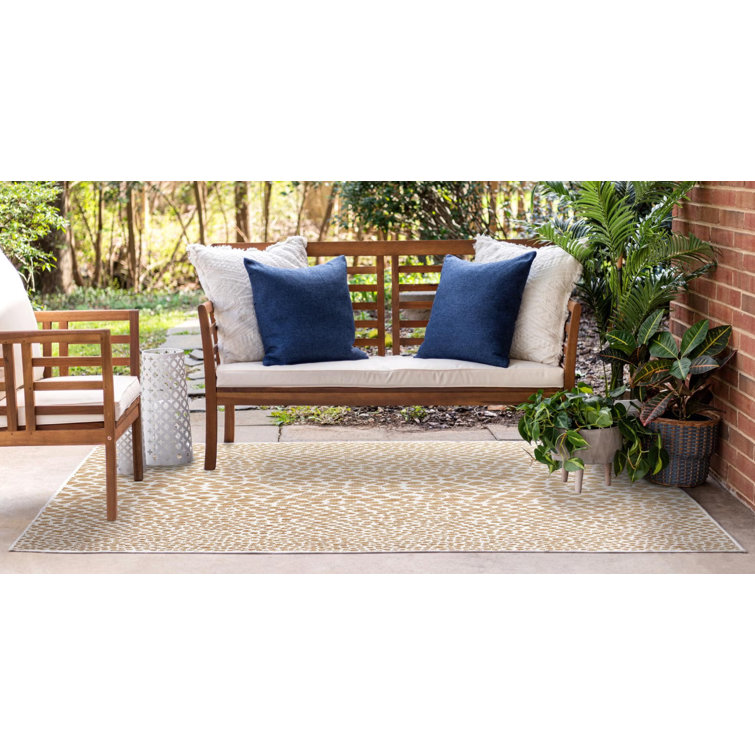 Cape Town Dark Beige Synthetic Outdoor Area Rug 4' x 6'