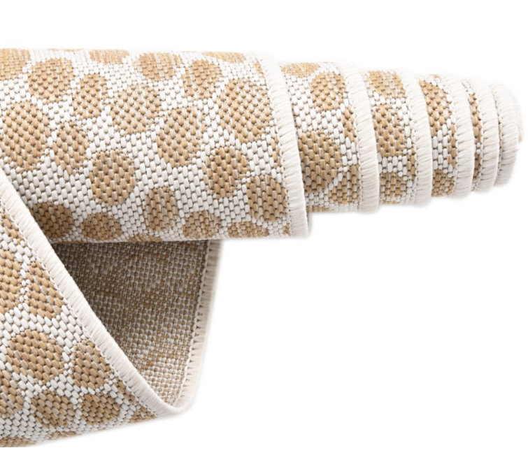 Safari-Inspired Beige & Ivory 2' x 8' Outdoor Runner Rug