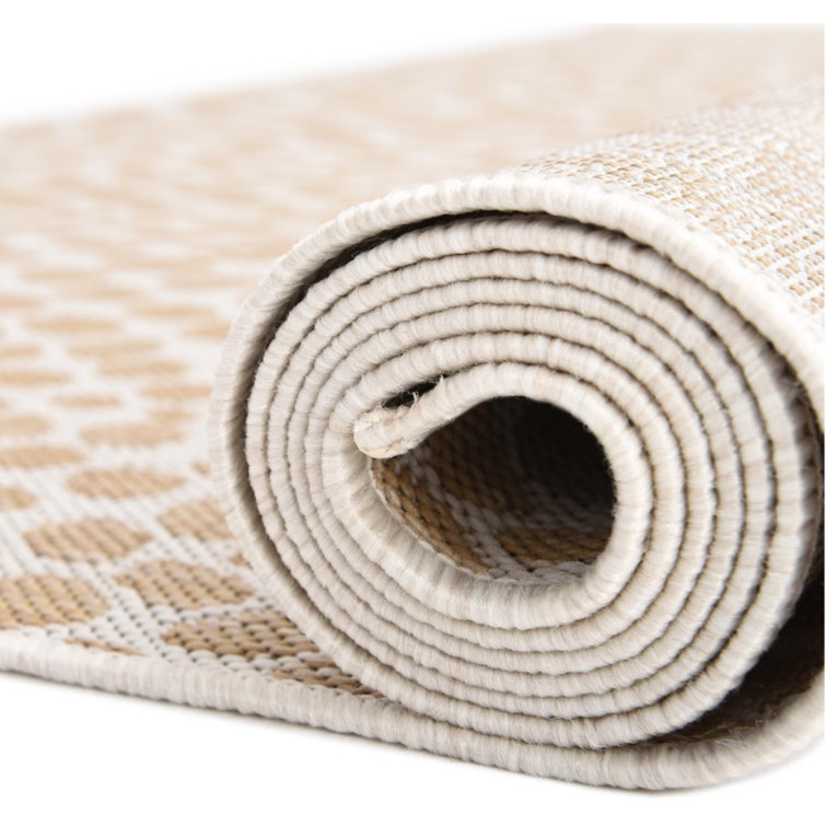 Safari-Inspired Beige & Ivory 2' x 8' Outdoor Runner Rug