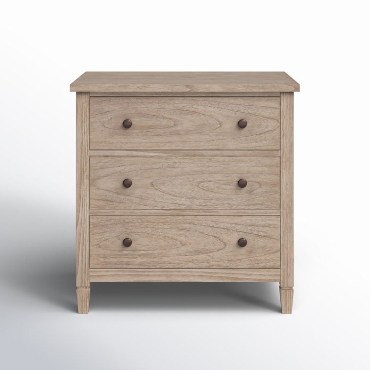 Desert Sand Traditional 3-Drawer Dresser with Bronze Hardware