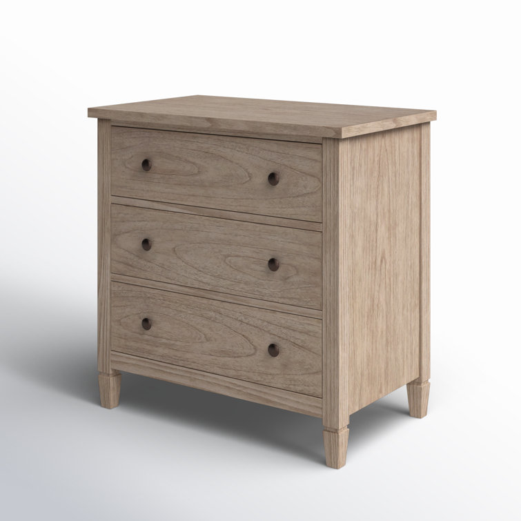 Desert Sand Traditional 3-Drawer Dresser with Bronze Hardware