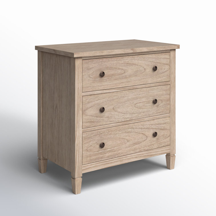 Desert Sand Traditional 3-Drawer Dresser with Bronze Hardware