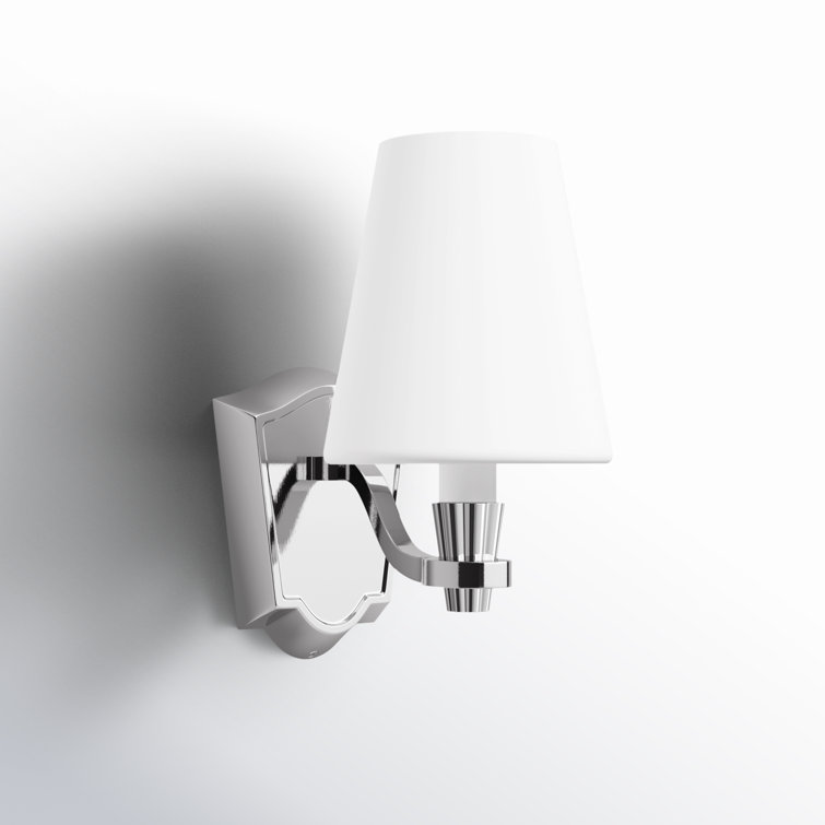 Paisley Polished Nickel Direct Wired 9.75" Vanity Sconce with Linen Shade