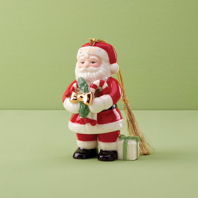 ANNUAL DATED 2024 Santa With Pickle & Candy Cane Ornament