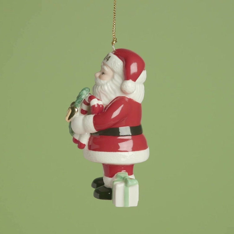 ANNUAL DATED 2024 Santa With Pickle & Candy Cane Ornament