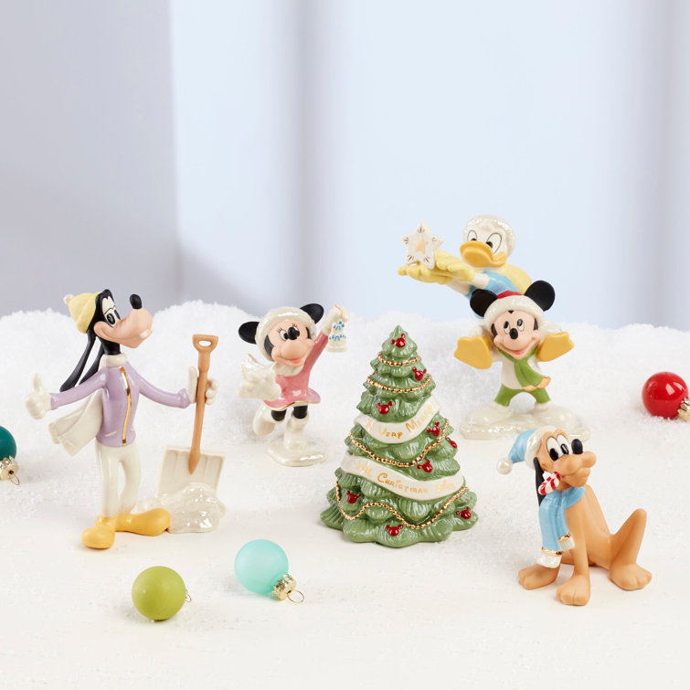 Disney Winter Fun 5-Piece Porcelain Figurine Set with 24K Gold Accents