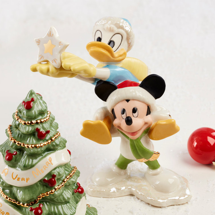 Disney Winter Fun 5-Piece Porcelain Figurine Set with 24K Gold Accents