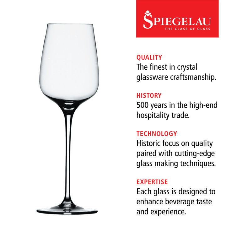 Spiegelau Willsberger Lead-Free Crystal White Wine Glasses Set of 4