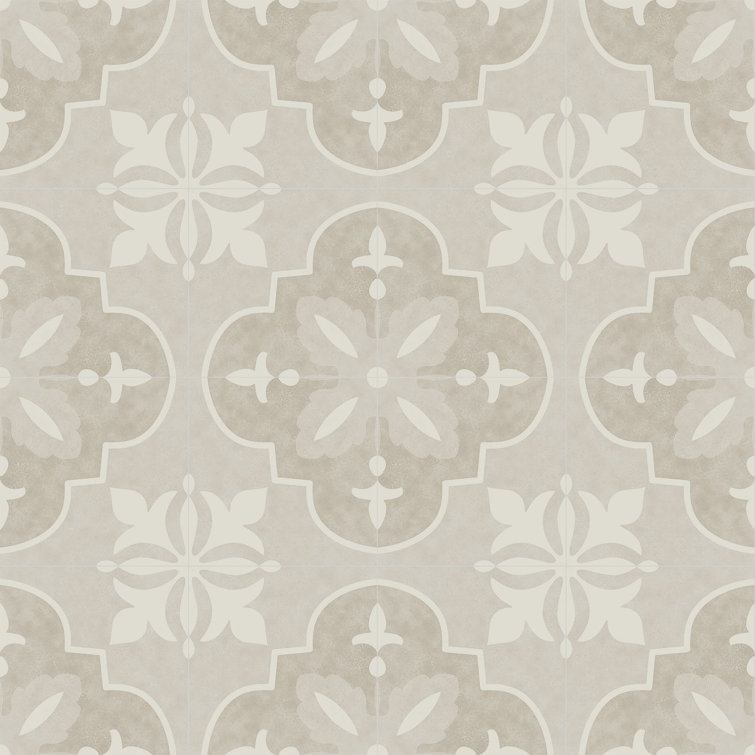Villardo Beige Matte 6x6 Porcelain Patterned Tile