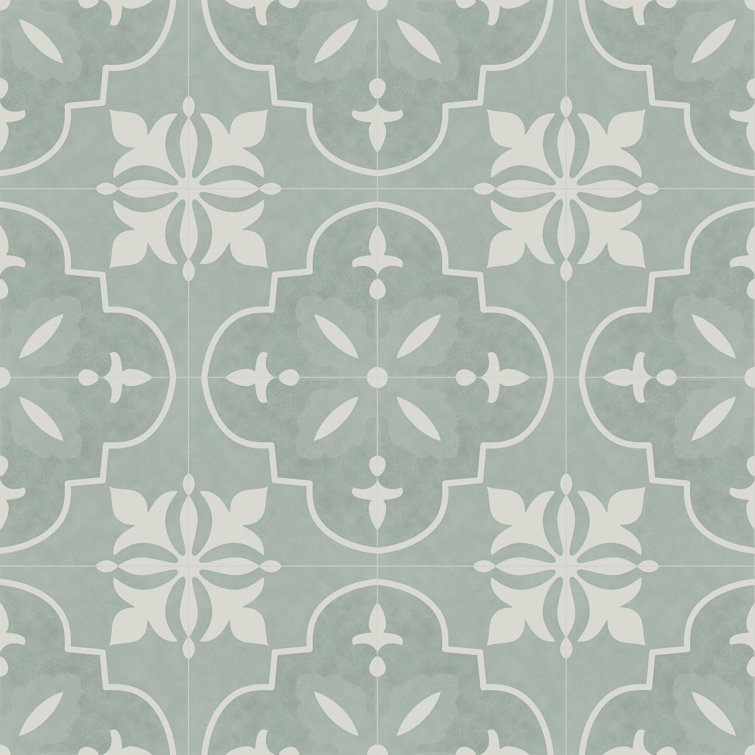 Umbria Green and White Matte 6x6 Porcelain Tile