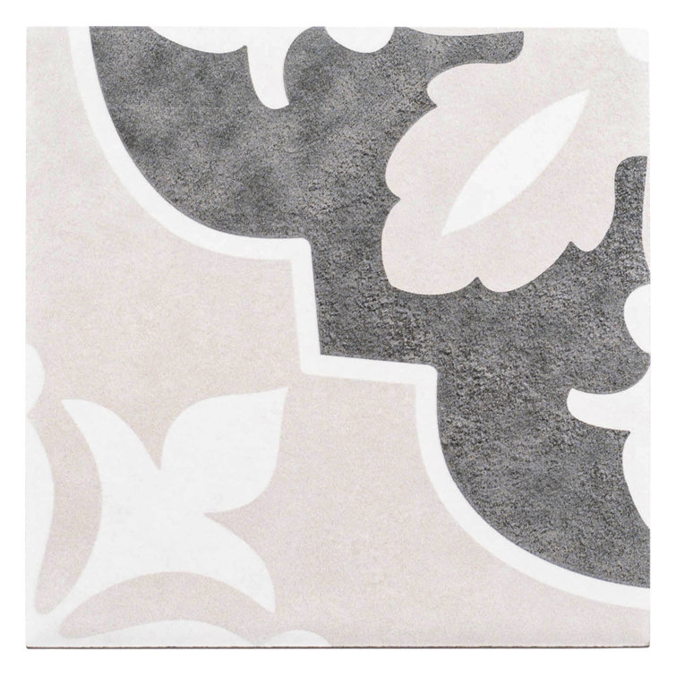 Veneto Black and Gray 6x6 Matte Porcelain Tile