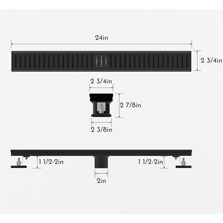 24 Inch Oil Rubbed Bronze Stainless Steel Linear Shower Drain