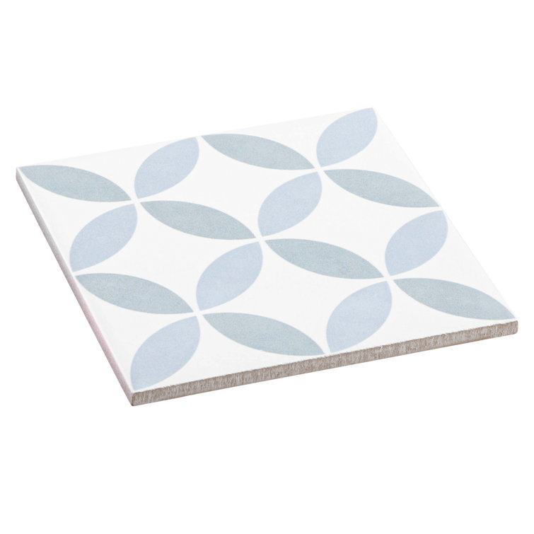 Lazio Green and White 6x6 Matte Porcelain Tile