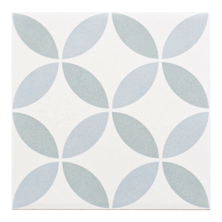 Lazio Green and White 6x6 Matte Porcelain Tile