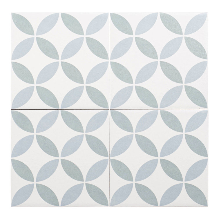 Lazio Green and White 6x6 Matte Porcelain Tile