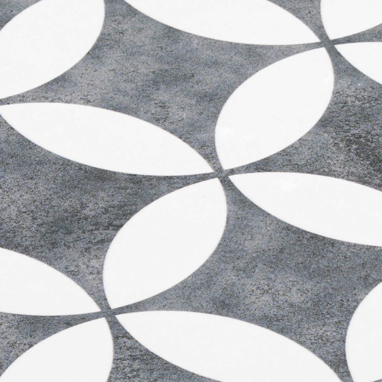 Turin Black and Gray Matte Porcelain 6x6 Patterned Tile