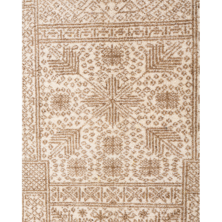 Ivory Hand-Knotted Wool Medallion Area Rug, 9' 2" x 12' 4"
